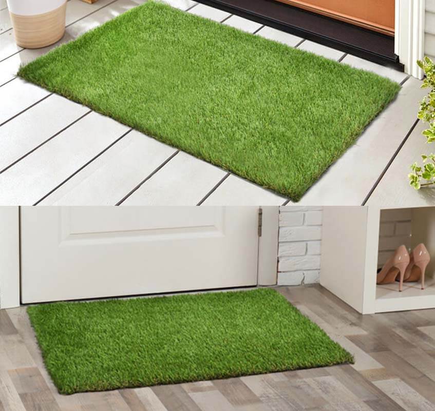 Artificial grass door mat