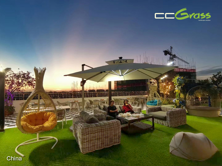 CCGrass, landscape grass, rooftop garden restaurant