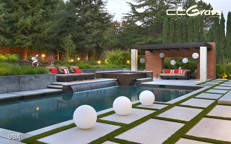 Sophisticated artificial grass design enhances your yard