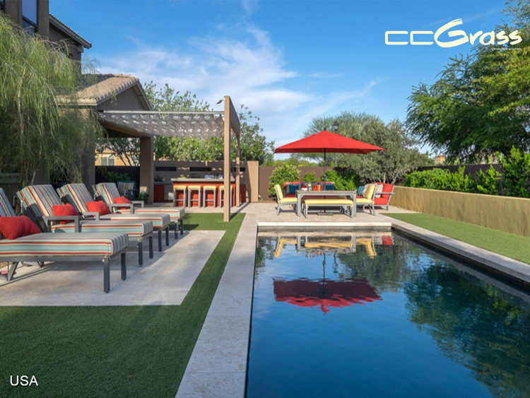 CCGrass, artificial grass for poolside