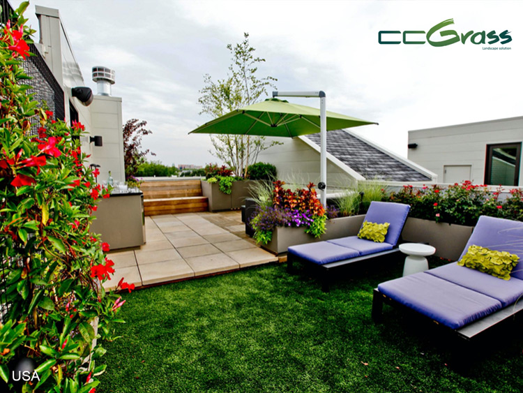 CCGrass, fake turf, add comfort to a rooftop